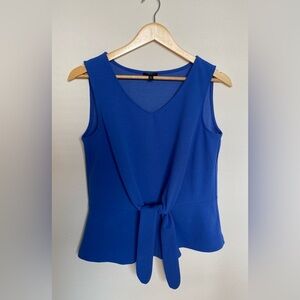 TALBOTS TIE FRONT SLEEVELESS TOP WOMENS SIZE MEDIUM PETITE‎ ROYAL BLUE